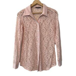 NEW Mr. Max Pink Lace Blouse with Tank Top 2-Piece Set Size XS (bin 1J)